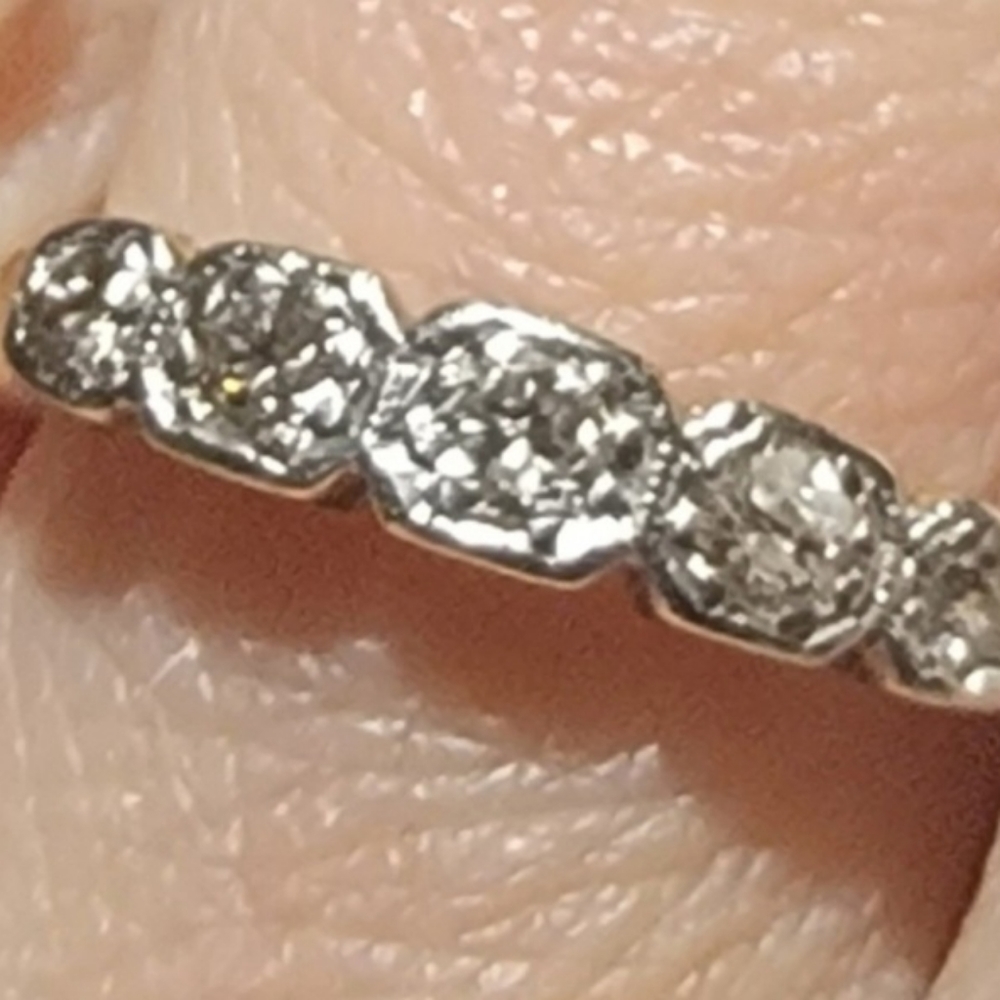 Antique Diamond Wedding Ring/Stack Ring. Set With… - image 2